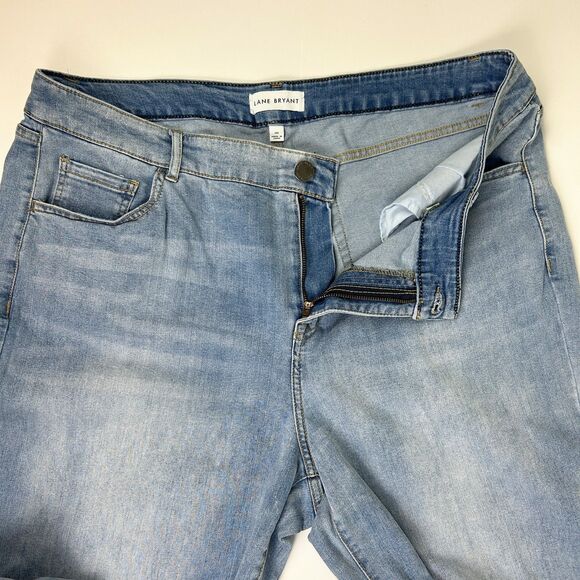Lane Bryant Mid Rise Wide Leg Crop Jeans Signature Fit Flex Magic Waist 16 Long - Picture 2 of 12